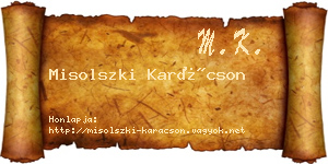 Misolszki Karácson névjegykártya